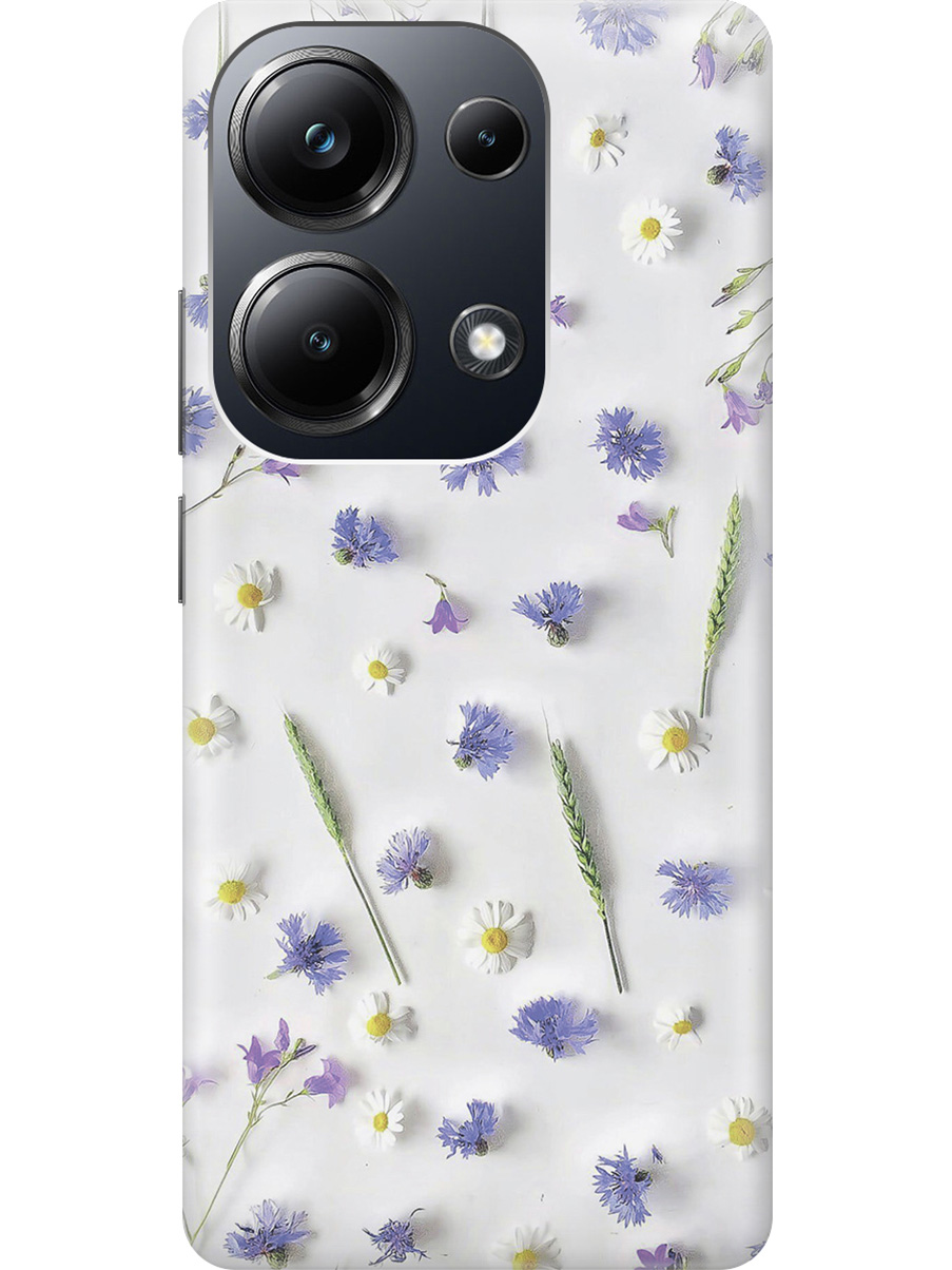 

Чехол на Xiaomi Redmi Note 13 Pro 4G / Poco M6 Pro 4G "Ромашки и колоски", Белый;зеленый;фиолетовый, 20012097