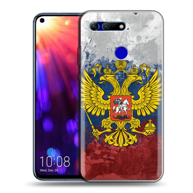 фото Дизайнерский силиконовый чехол для huawei honor view 20 российский флаг и герб 100gadgets