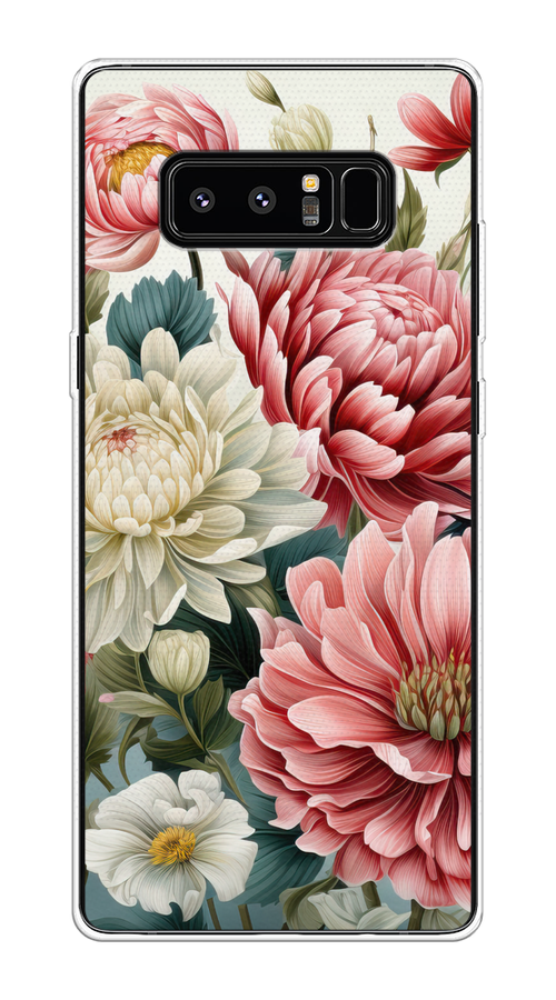 

Чехол на Samsung Galaxy Note 8 "Садовые цветы рисунок", Розовый;зеленый;белый, 25250-1