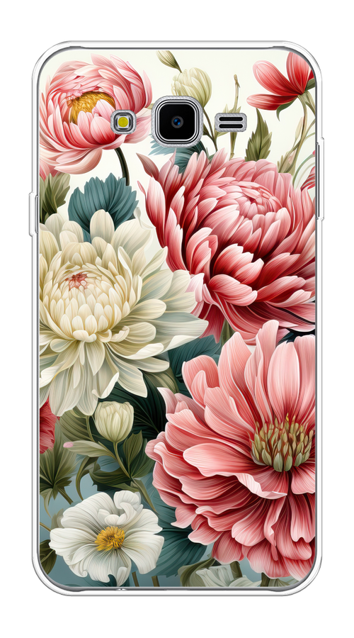 

Чехол на Samsung Galaxy J7 Neo "Садовые цветы рисунок", Розовый;зеленый;белый, 25350-1