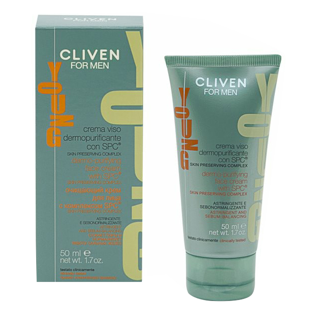 Крем для лица Cliven For Men Young очищающий с комплексом SPC 50 мл