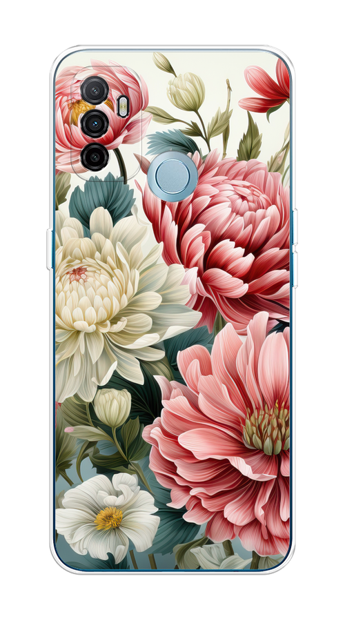 

Чехол на Oppo A53 "Садовые цветы рисунок", Розовый;зеленый;белый, 254350-1