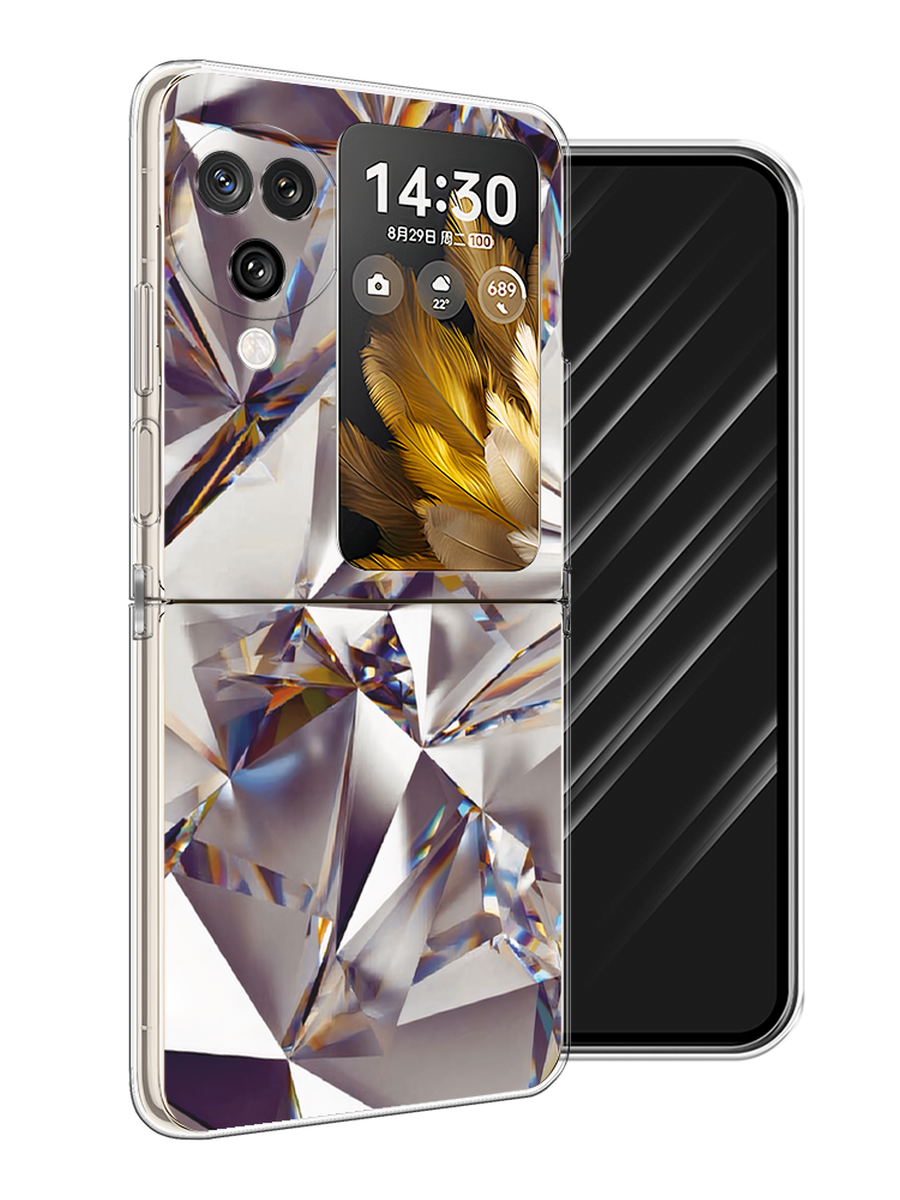 

Чехол Awog на Oppo Find N3 Flip "Бриллианты", Серебристый;бежевый, 2517250-1