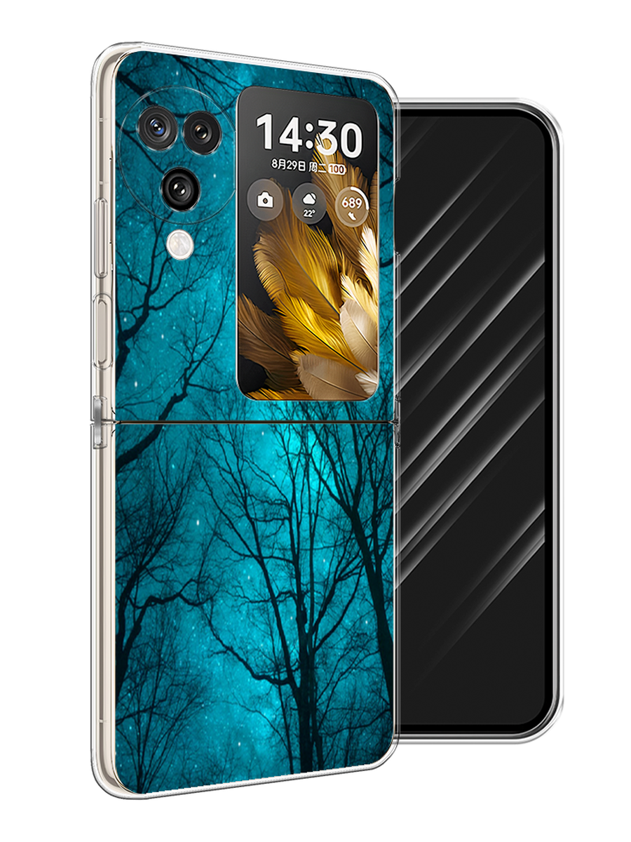 

Чехол Awog на Oppo Find N3 Flip "Сказочный лес", Черный;бирюзовый, 2517250-1
