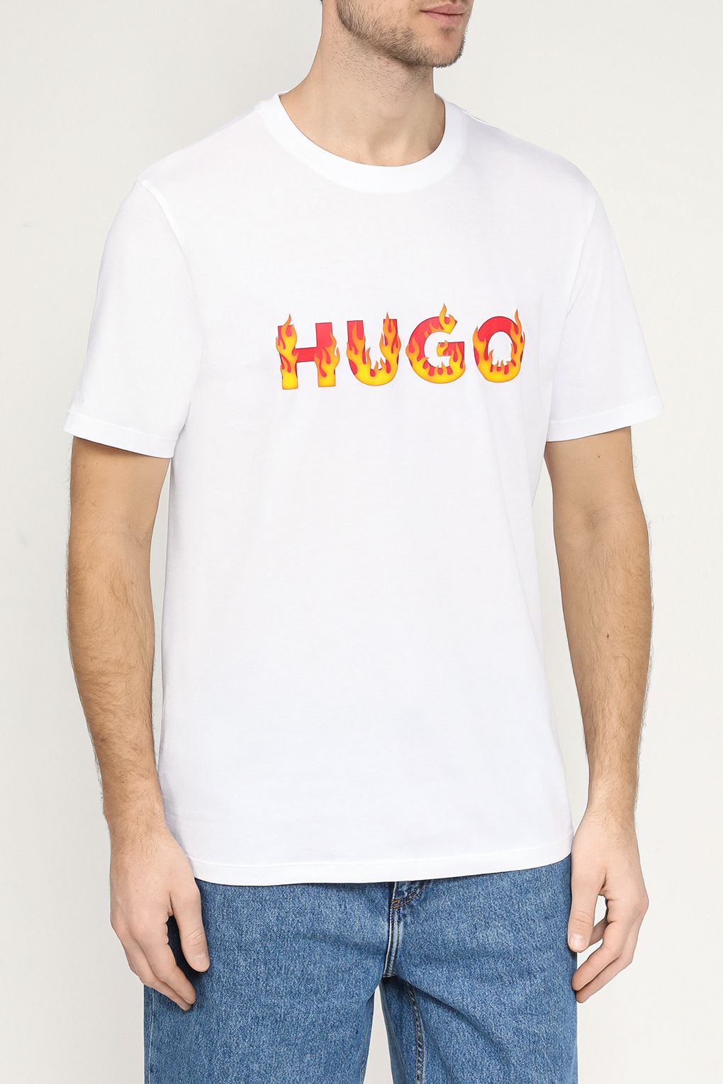 

Футболка мужская HUGO 50504542 белая M, Белый, 50504542