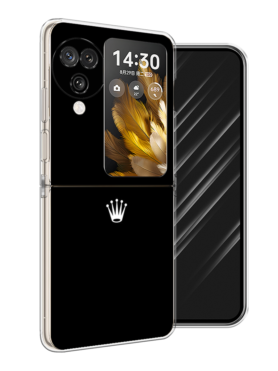 

Чехол Awog на Oppo Find N3 Flip "Белая корона на черном фоне", Черный, 2517250-1