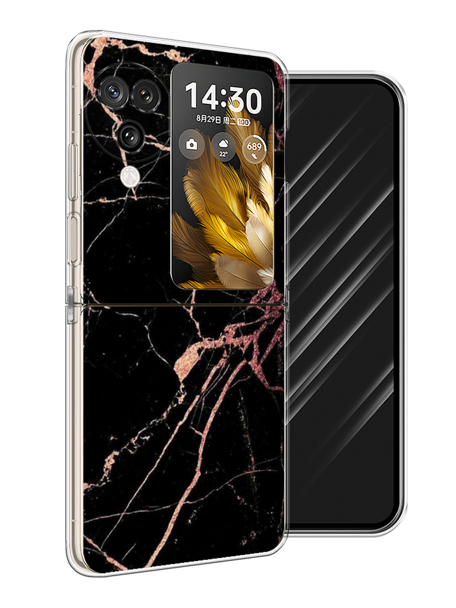 

Чехол Awog на Oppo Find N3 Flip "Мрамор розовое золото", Черный;розовый, 2517250-1