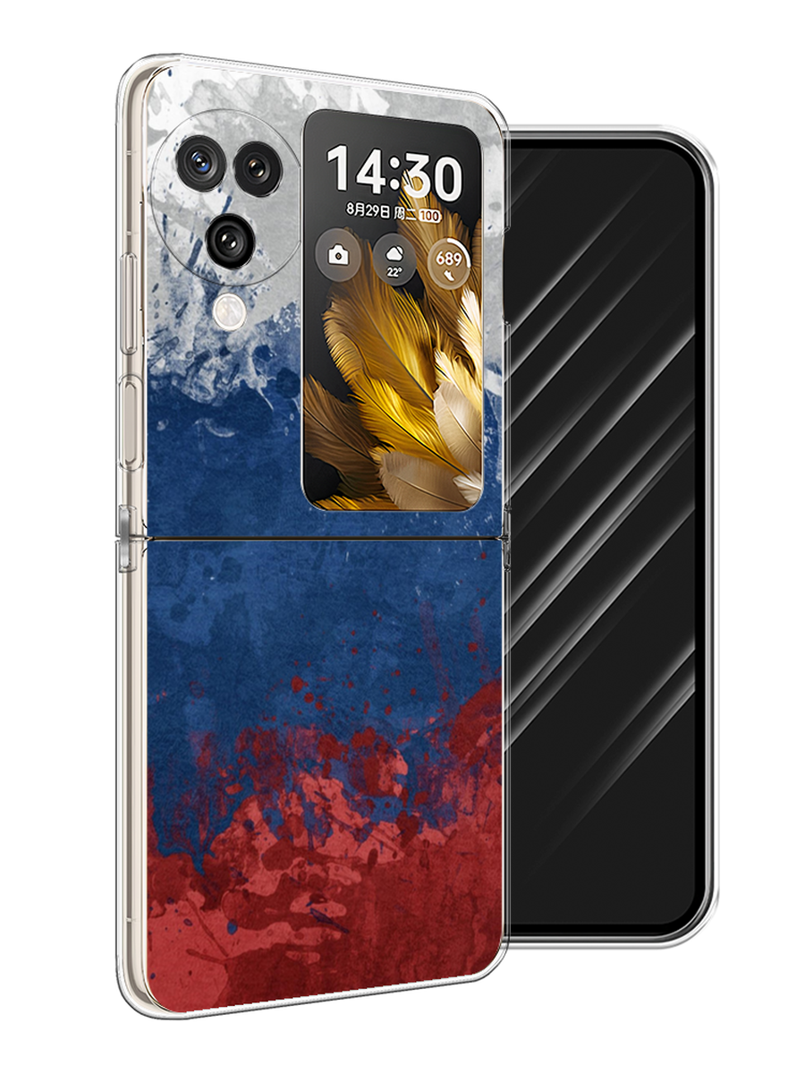 

Чехол Awog на Oppo Find N3 Flip "Флаг России неровный", Белый;синий;красный, 2517250-1