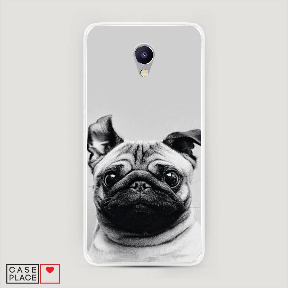 

Чехол Awog на Meizu M5 Note "Ушастый мопс", Серый, 71650-1