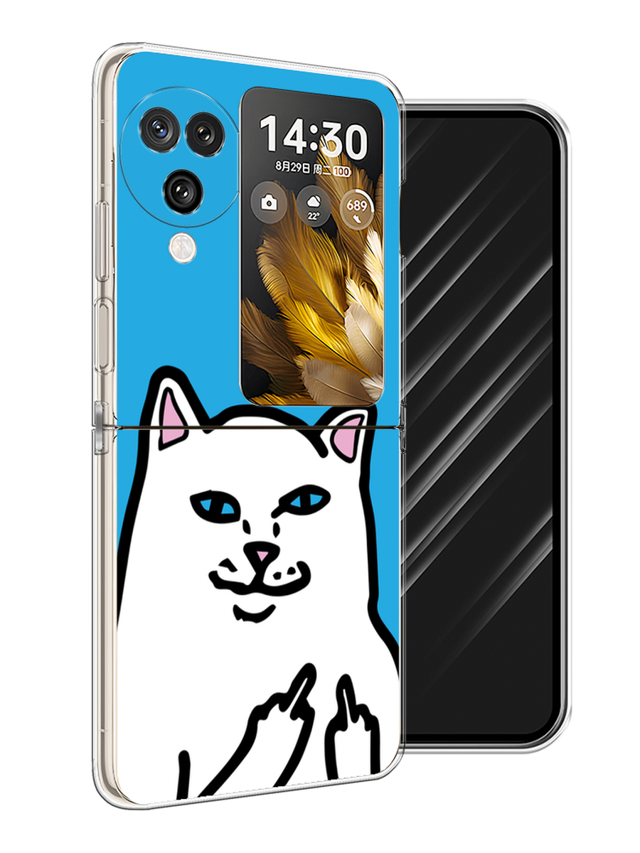 

Чехол Awog на Oppo Find N3 Flip "Кот жесть", Белый;голубой;черный, 2517250-1