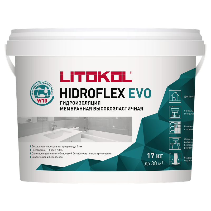

Гидроизоляция Litokol Hidroflex, 17 кг, Зеленый, Hidroflex