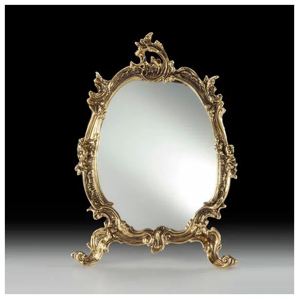 Зеркало настольное в бронзовой оправе Цветы VR-4876-B KNP-VR-4876-B