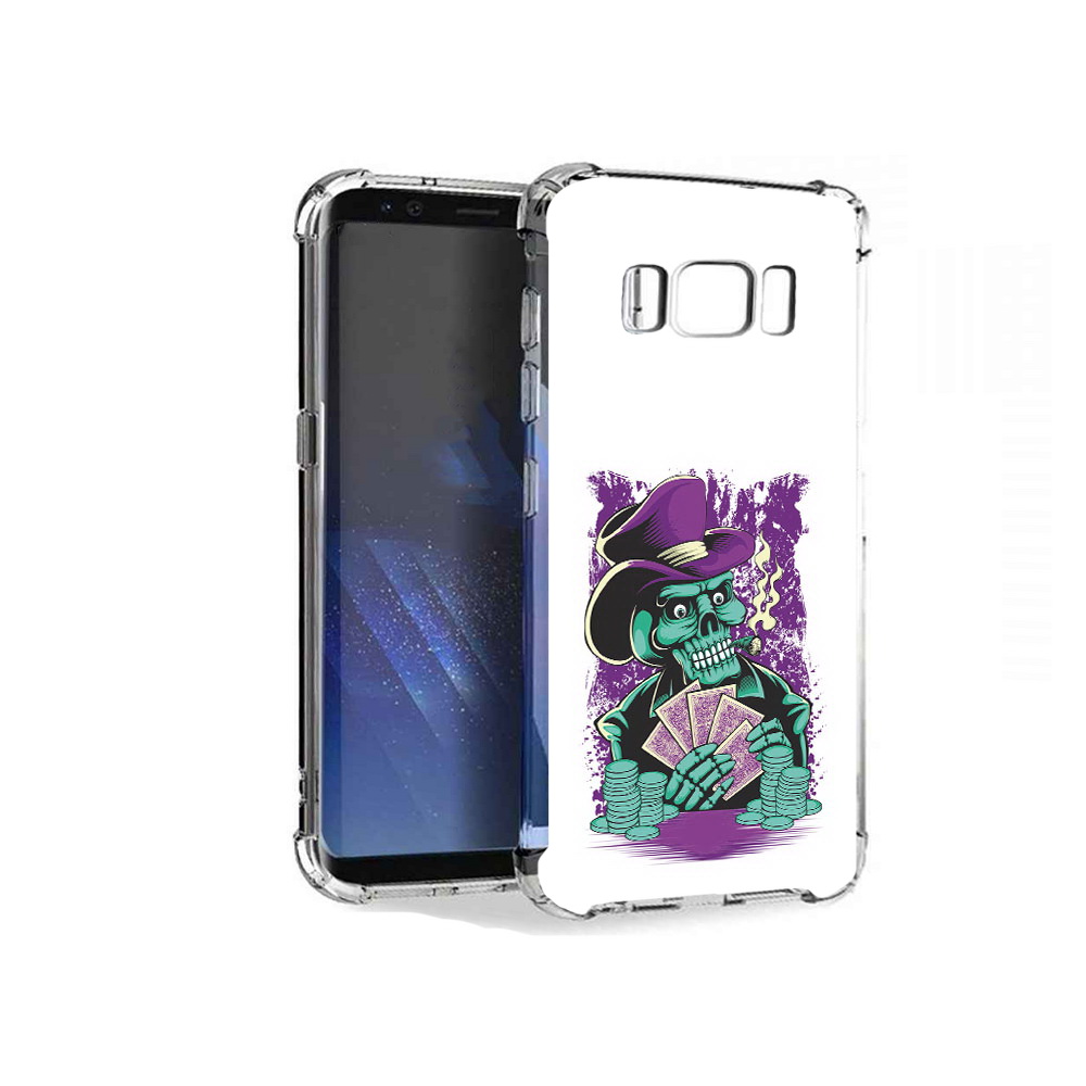 

Чехол MyPads Tocco для Samsung Galaxy S8+ зеленый череп с картами, Tocco