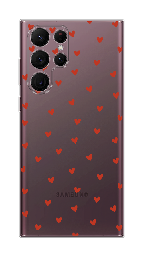 

Чехол Homey на Samsung Galaxy S22 Ultra "Red hearts", Красный;прозрачный, 2104050-1