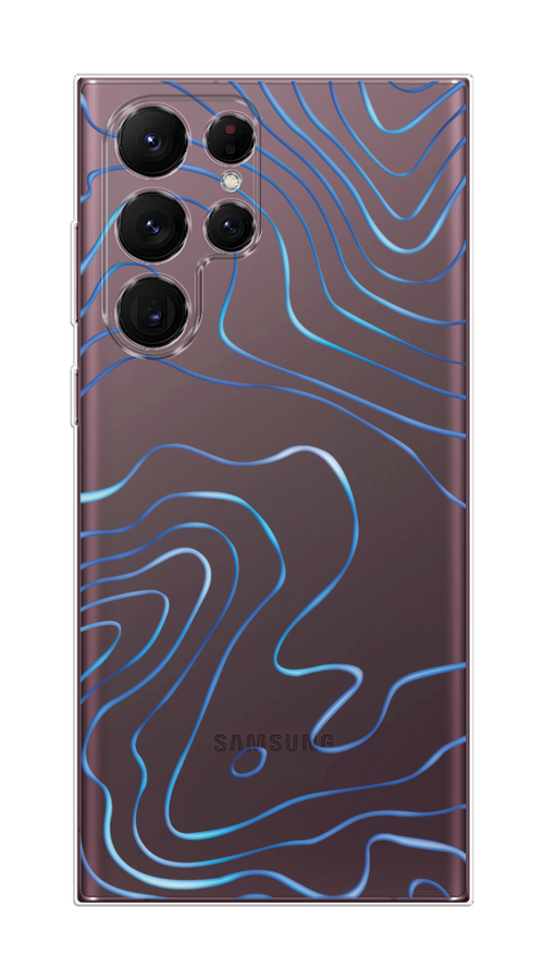 

Чехол Homey на Samsung Galaxy S22 Ultra "Blue lines", Прозрачный;синий, 2104050-1