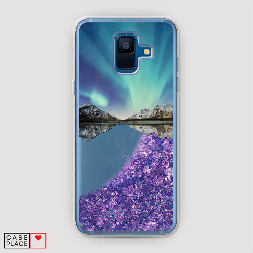 

Чехол Awog на Samsung Galaxy A6 2018 "Горное озеро и сияние", Разноцветный, 25992-1