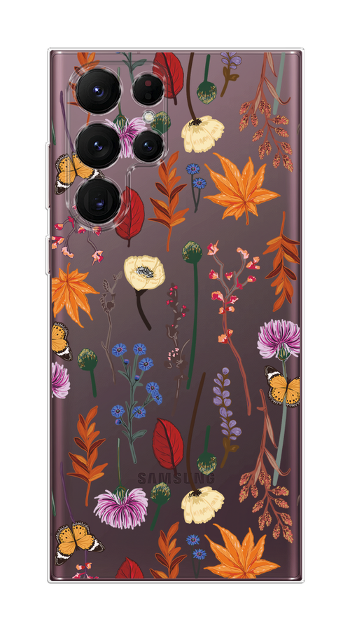 

Чехол Homey на Samsung Galaxy S22 Ultra "Orange Purple flowers", Оранжевый;красный;розовый;желтый;прозрачный, 2104050-1