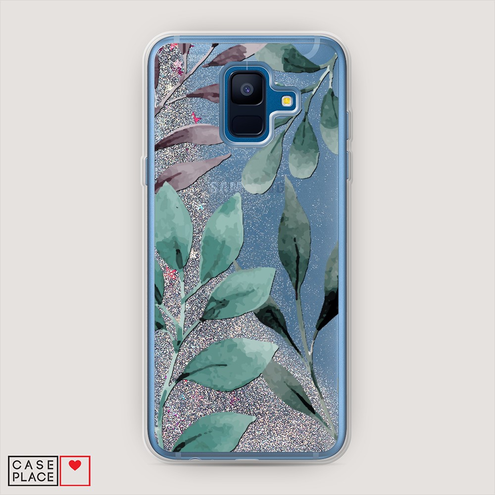 

Чехол Awog на Samsung Galaxy A6 2018 "Листы цветов", Разноцветный, 25991-1