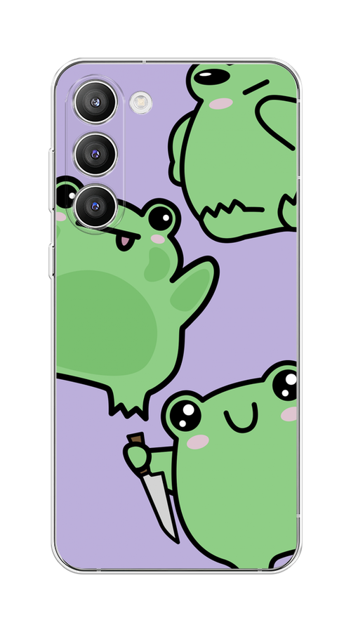 

Чехол Homey на Samsung Galaxy S23 Plus 5G "Опасные лягушата", Фиолетовый;зеленый;черный, 2107450-1