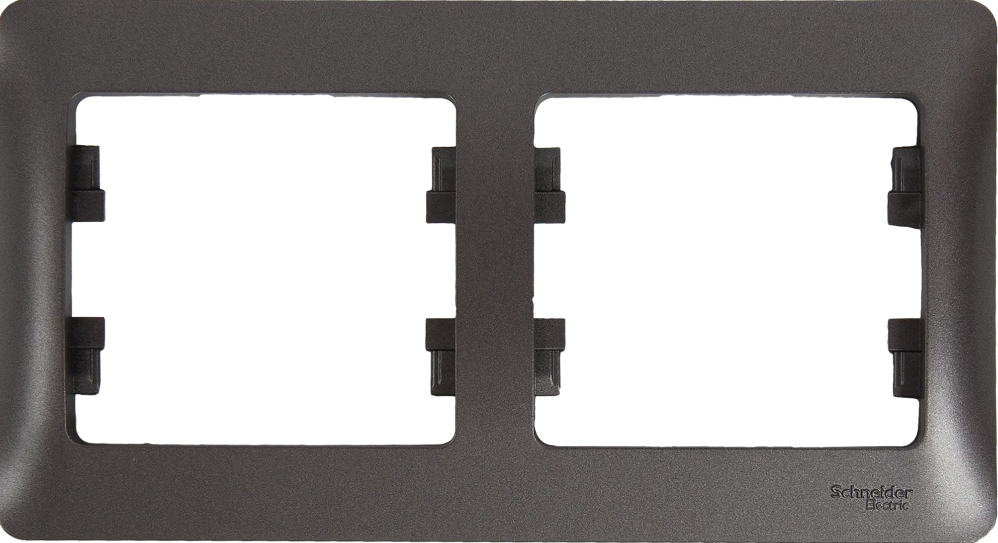 Рамка для розеток и выключателей Schneider Electric Glossa 2 поста двойная цвет графит
