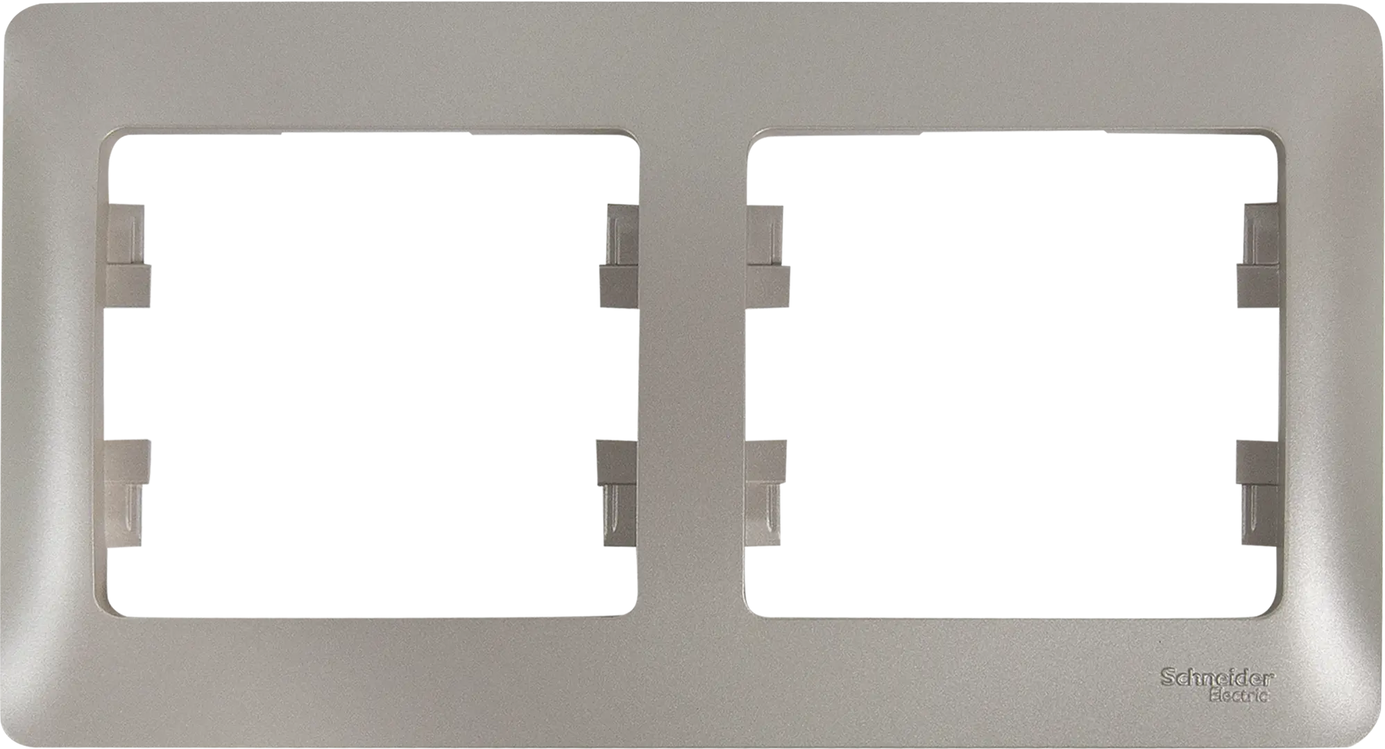 Рамка для розеток и выключателей Schneider Electric Glossa 2 поста двойная цвет платина двойная рамка для розеток liregus