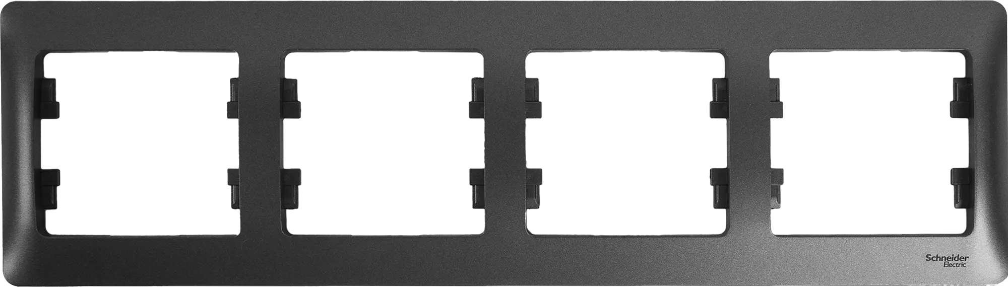 Рамка для розеток и выключателей Schneider Electric Glossa 4 поста четверная цвет графит рамка на 4 поста графит w0042104 werkel