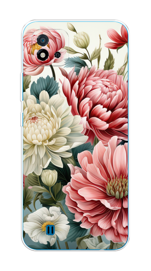 

Чехол на Oppo Realme C20 "Садовые цветы рисунок", Розовый;зеленый;белый, 254850-1