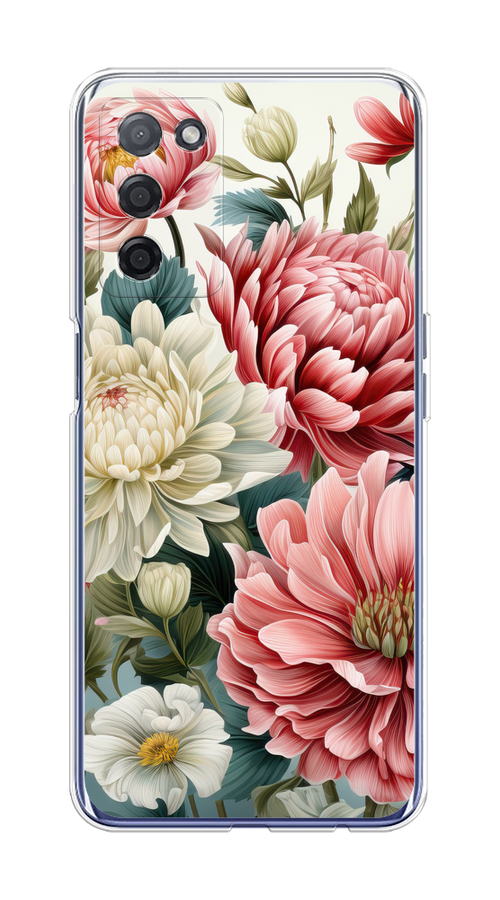 

Чехол на Oppo A55 5G "Садовые цветы рисунок", Розовый;зеленый;белый, 256250-1