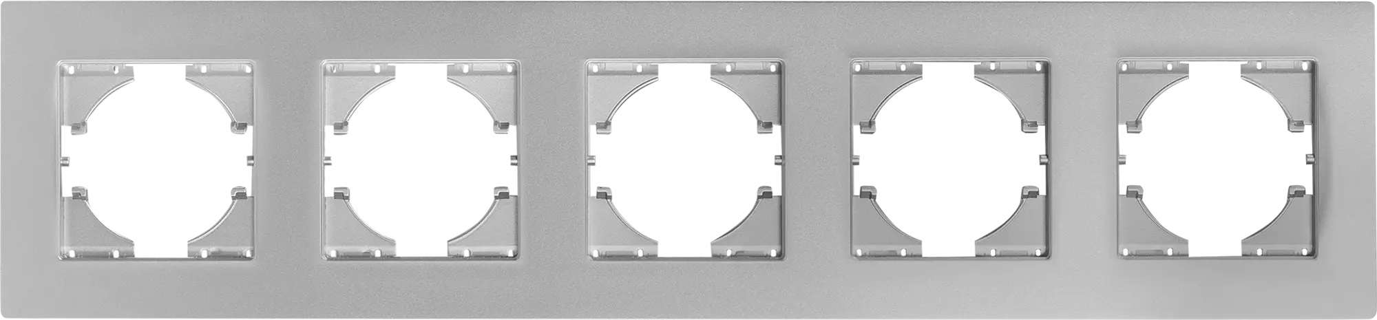 Рамка для розеток и выключателей Gusi Electric City С1115-004 5 постов цвет серебро рамка для розеток и выключателей lexman виктория сферическая 5 постов цвет матовое серебро