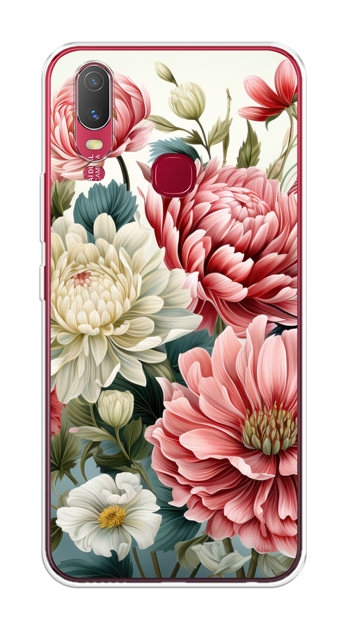 

Чехол на Vivo Y11 "Садовые цветы рисунок", Розовый;зеленый;белый, 261650-1