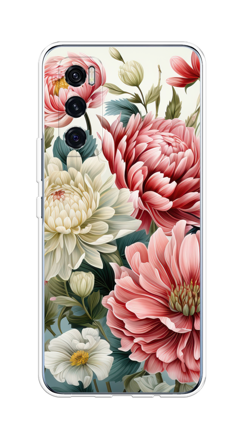 

Чехол на Vivo V20 SE "Садовые цветы рисунок", Розовый;зеленый;белый, 263550-1