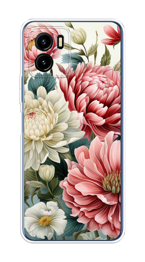 

Чехол на Vivo Y15s "Садовые цветы рисунок", Розовый;зеленый;белый, 265650-1