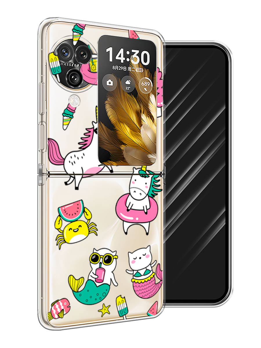 

Чехол Awog на Oppo Find N3 Flip "На отдыхе", Белый;бирюзовый;розовый, 2517250-1