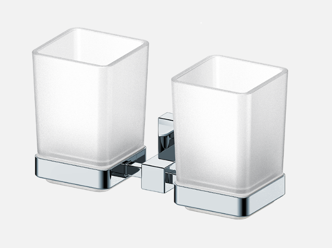 

Стеклянный стакан двойной с настенным держателем D&C Cary chrome steel DC8908CR хром, DC8908CR