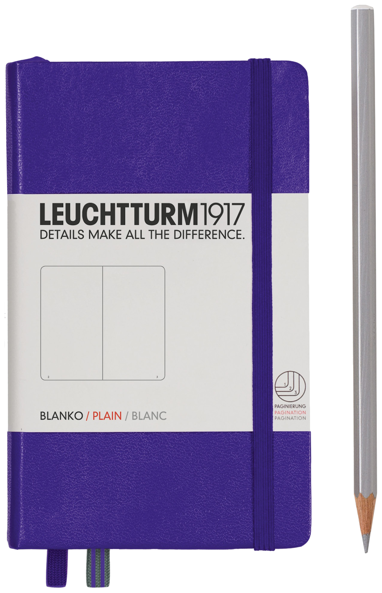 Записная книжка Leuchtturm Lecht-346684 A6 нелинованная твердая обложка фиолетовая