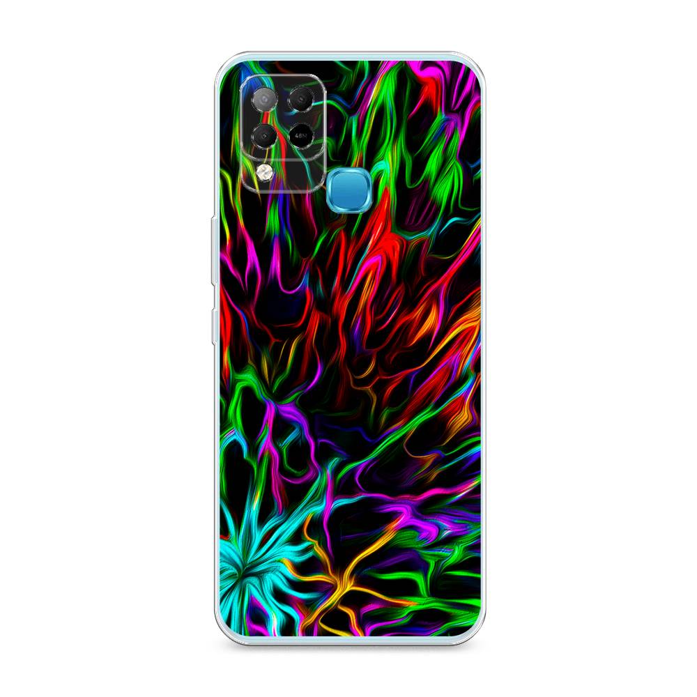 

Чехол на Infinix HOT 10S "Разноцветные разводы", Голубой;зеленый;оранжевый, 3100250-3
