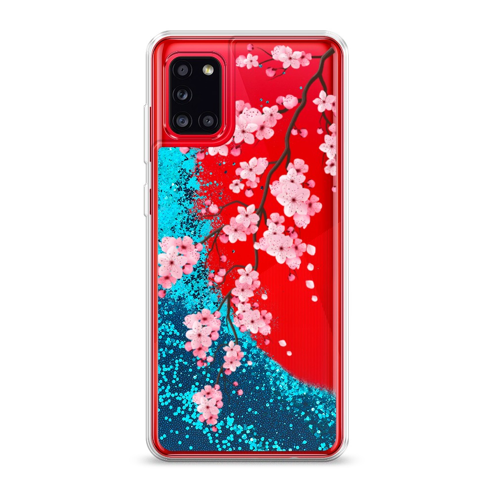 

Жидкий чехол с блестками "Розовая сакура" на Samsung Galaxy A31, 2100393-1