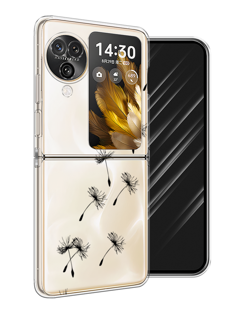 

Чехол Awog на Oppo Find N3 Flip "Летящие одуванчики", Черный, 2517250-1