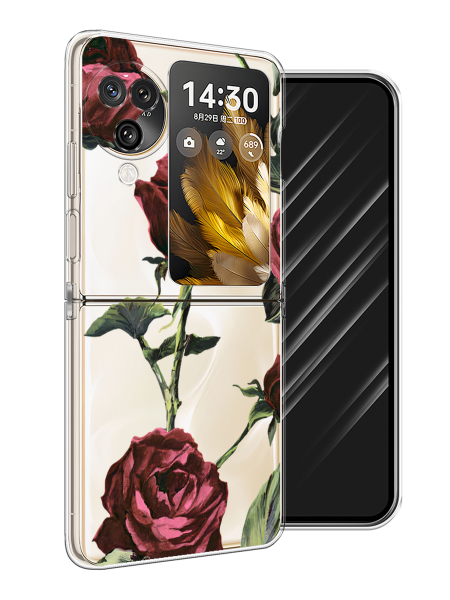 

Чехол Awog на Oppo Find N3 Flip "Бордовые розы фон", Бордовый, 2517250-1