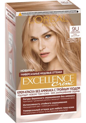 Крем-краска для волос Excellence Creme 9U очень светло-русый 270 мл краска для волос manic panic classic creme blue steel 118 г