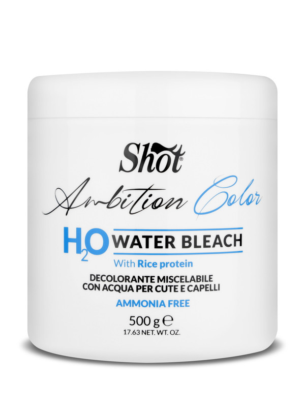 Порошок для осветления волос Shot Ambition Color water bleach 500 г обесцвечивающая пудра с кератином и кашемиром expert color powder bleach
