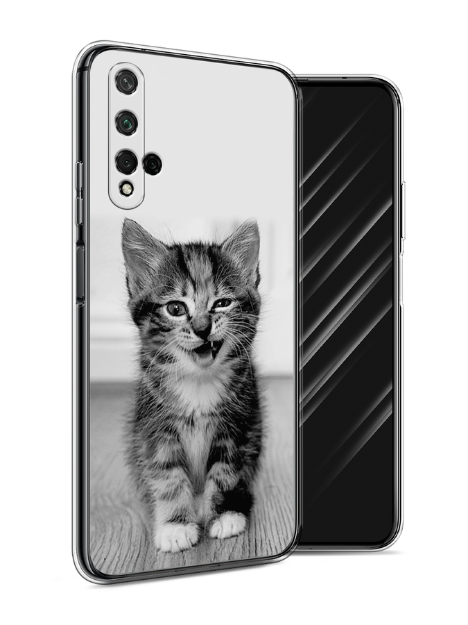 

Чехол Awog на Honor 20 "Подмигивающий котенок", Черный;серый, 69550-1