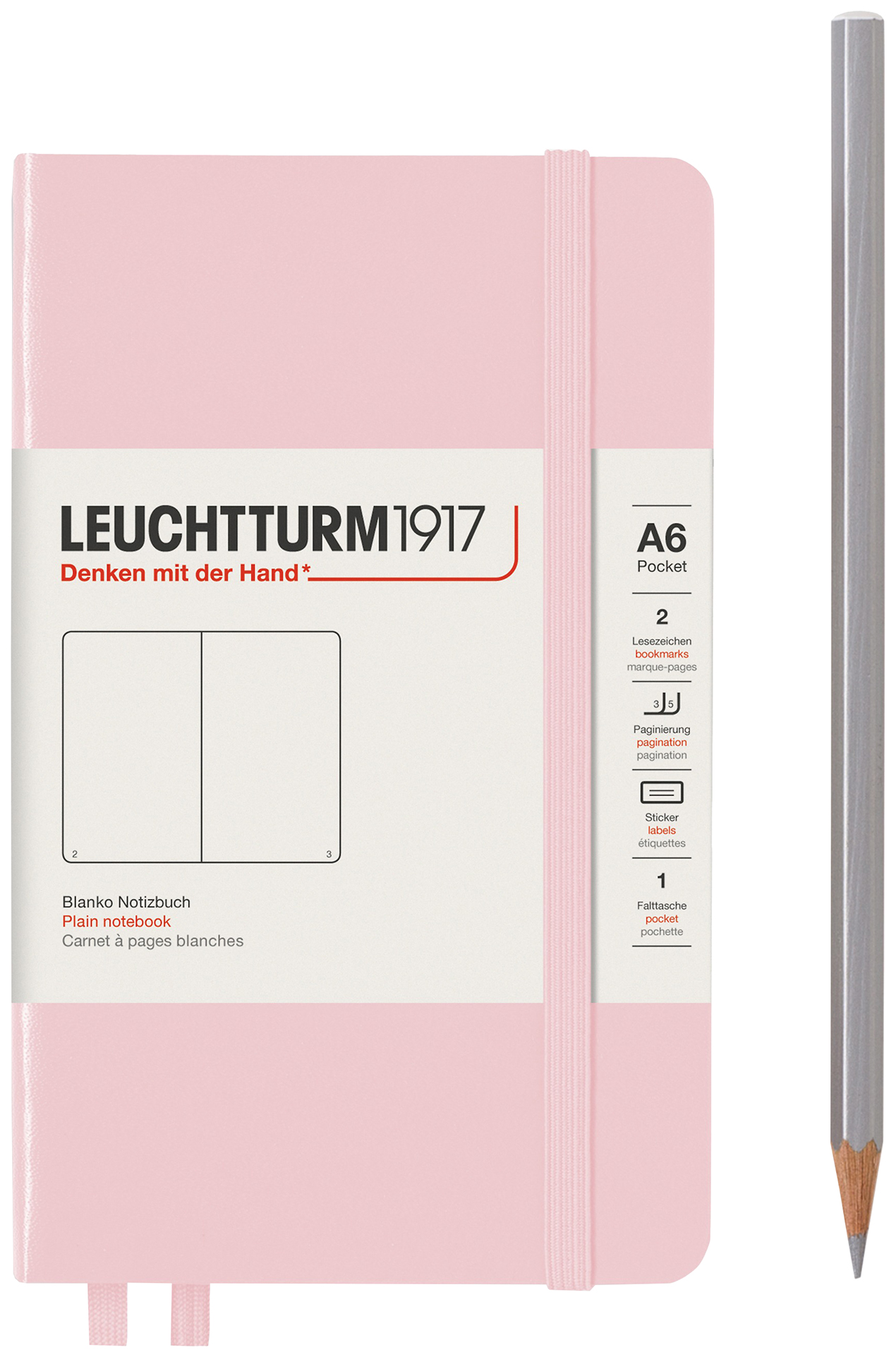 

Записная книжка Leuchtturm Lecht-363938 A6 твердая обложка розовая