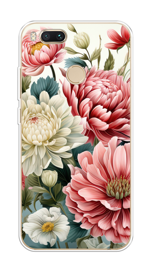 

Чехол на Xiaomi Mi A1/5X "Садовые цветы рисунок", Розовый;зеленый;белый, 32650-1