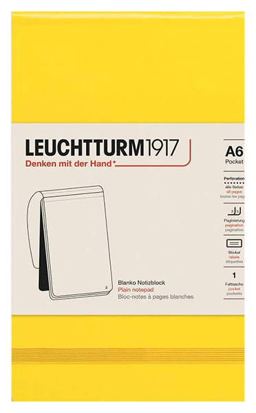 

Блокнот нелинованный Leuchtturm Reporter Notepad Pocket 188 л твердая обложка лимонный