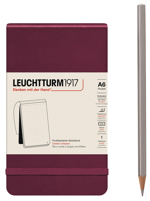 

Блокнот в точку Leuchtturm Reporter Notepad Pocket Lecht-364413 винный цв