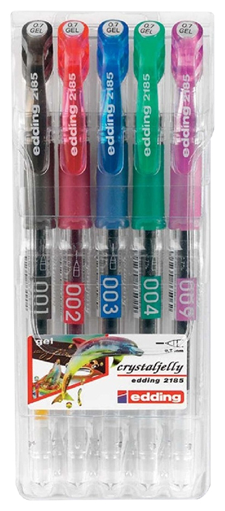 Набор ручек гелевых Edding Standart E-2185#5Sstandart, разноцветные, 0,7 мм, 5 шт.
