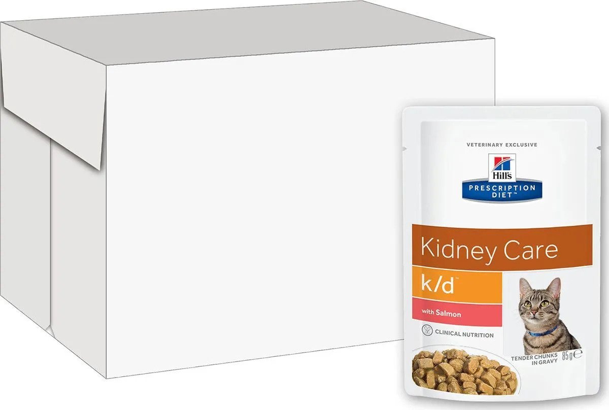 фото Влажный корм для кошек hill's prescription diet k/d kidney care, лосось, 12шт, 85г