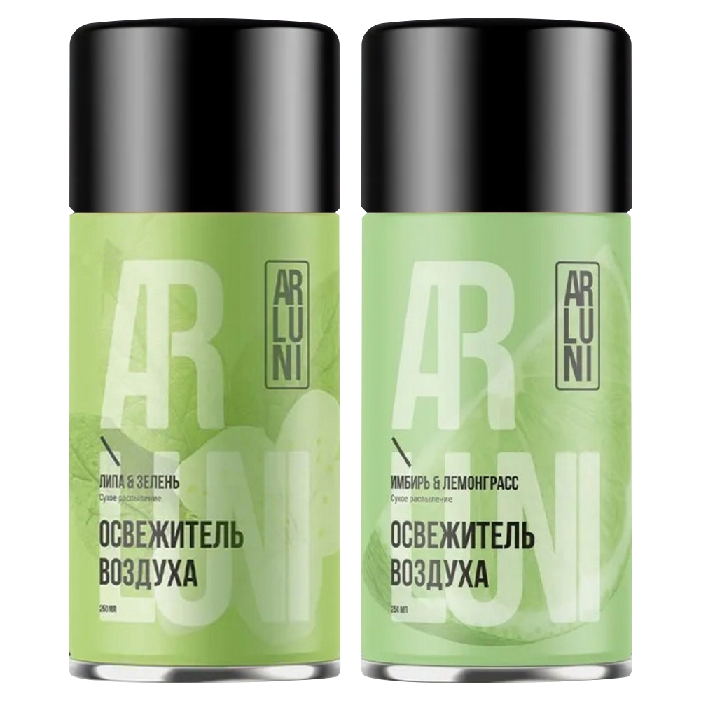 Освежитель Arluni Имбирь и лемонграсс, Липа и зелень, 250 мл х 2 шт