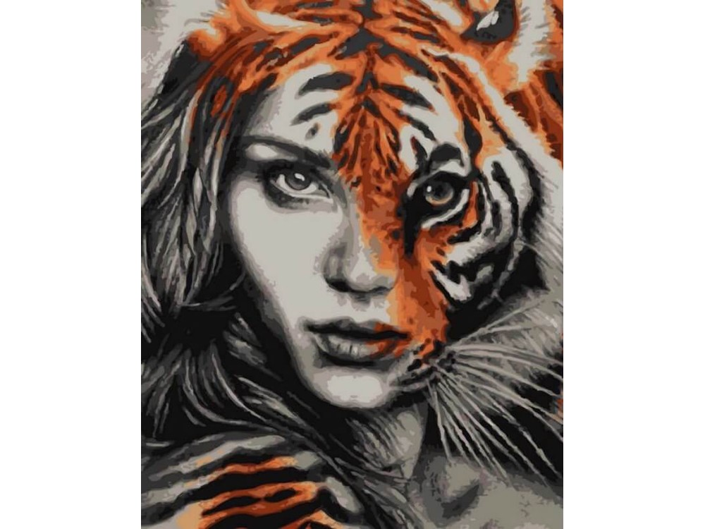 

Картина по номерам Цветной Тигрица, 40x50 см, Тигрица